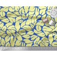 thumbnail image 2 of Soimoi Blue polyester Crepe Fabric Basil Leaves Fabric Prints By Yard 52 Inch Wide, 2 of 3