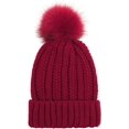 thumbnail image 2 of LinYooLi Bonnet Épais pour Femmes Hiver Épais Chaud Tricoté avec Pompon, 2 of 6