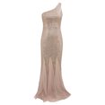 thumbnail image 4 of EGNMCR Robe à Paillettes à une Épaule pour Femme Automne Couleur Unie Sans Manches Ajustée Cocktail Formelle Robe Moulante Corset Tendance Bal Fête Soirée Maxi Robes, 4 of 5