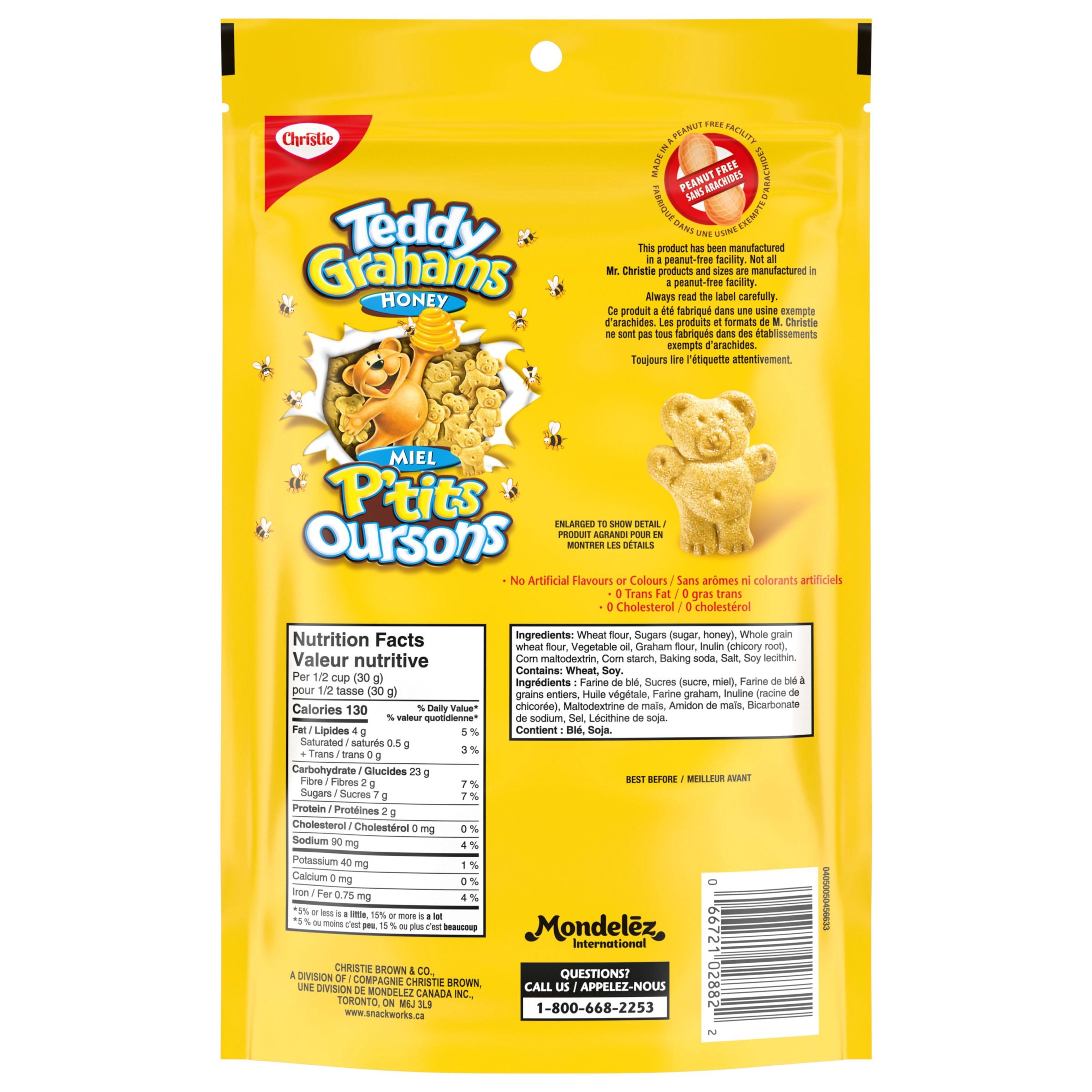 Christie, Teddy Graham Cookies, made in a peanut-free factory, school Snacks, Individually Wrapped