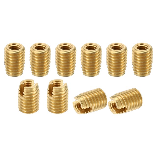 Unique Bargains Brass Threaded Repair Insert Nut, 10 Pcs M10x1.5 to M6x1 Thread Sleeve Reducing Nut Screw Reducer 14mm