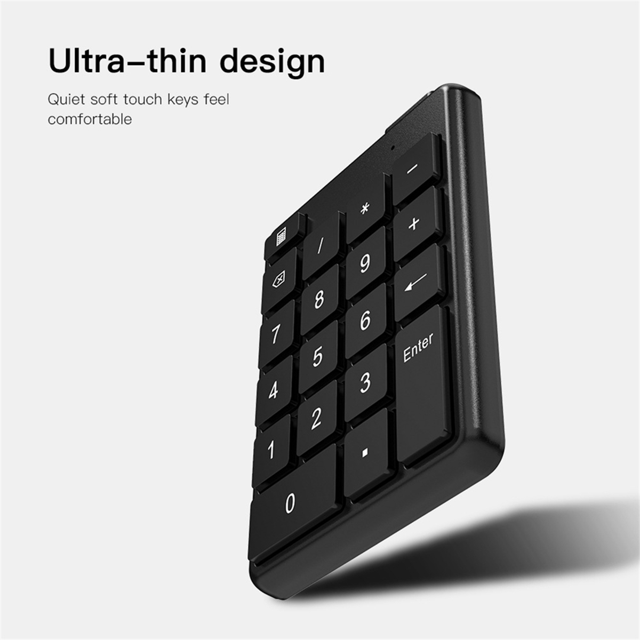 Clavier Numérique Sans Fil Bluetooth Universel 19 Touches Mini Pavé Numérique pour Fournitures de Comptabilité PC