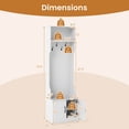 thumbnail image 3 of Costway 3-in-1 Hall Tree wirh Bench Storage Adjustable Shelves Hanging Hooks for Entryway White, 3 of 10