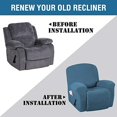 thumbnail image 4 of Super Stretch Couch Covers Recliner Covers Recliner Chair Covers Form Fitted Standard / Oversized Power Lift Reclining Slipcovers, Feature Soft Thick Jacquard, Dusty Blue, 2 Pack, 4 of 7