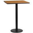 thumbnail image 1 of Flash Furniture 24" Square Natural Laminate Table Top with 18" Round Bar Height Table Base, 1 of 2