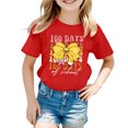 thumbnail image 1 of PMVFHDE T-Shirts pour Filles Décontractés Hauts pour Fille Hauts pour Fille Été Hauts à Manches Courtes pour Filles Hauts pour Filles Mode Enfants Décontractée Imprimé Col Rond Ample T-Shirt à Manches Courtes Haut Rouge,12-13 Ans, 1 of 5