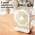 thumbnail image 2 of Desktop USB Rechargeable Circular Fan with 3 Blades, 5 Speed Settings, Built-in Battery and Compact Storage Box for Office and Home Use, 2 of 6