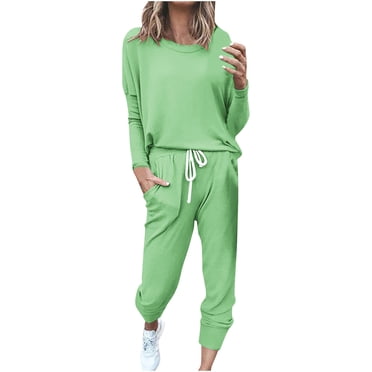 AherBiu Yoga Sets for Women Casual Loose 2 Piece Joggers Workout Set Lightweight Comfy Sweatsuits Tracksuits