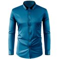 thumbnail image 1 of RXIRUCGD Chemise Décontractée pour Homme à Manches Longues avec Boutons, Poche et Col Rabattable, Bleu, Taille : 4TG, 1 of 4
