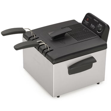 Presto Friteuse à Deux Paniers ProFry, Élément d'Immersion 1800 W, Acier Inoxydable