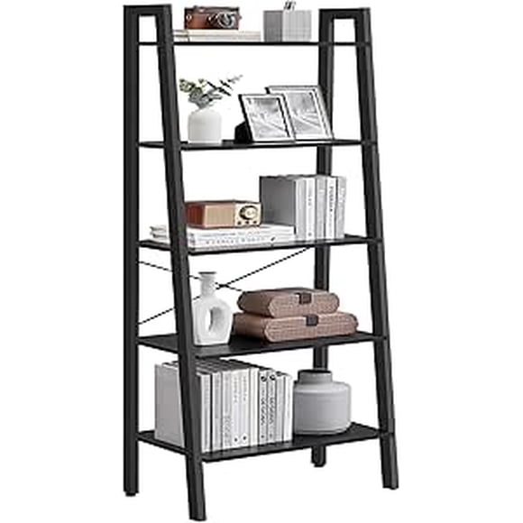 67.7''H Ladder Shelf, 5-Tier Bookshelf, Storage Rack with Wood Surface
