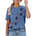 thumbnail image 2 of RKSTN Blouses pour Femmes Été Col Rond T-shirts Imprimés Mode Confortable Ample Décontracté Blouses Féminines Tops, 2 of 4
