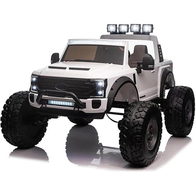 VOLTZ TOYS Licensed Ford F450 Super Duty Ride-On Car, 24V, 2-Seater, Parental Remote Control, LED Lights, Leather Seat, MP3