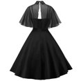 thumbnail image 3 of EGNMCR Robes d'Été Femmes Tendance 2024 Femme Couleur Unie Dentelle Longue Robe Cape Col Montant Châle Deux Pièces Robe à Bretelles Col Poupée, 3 of 5