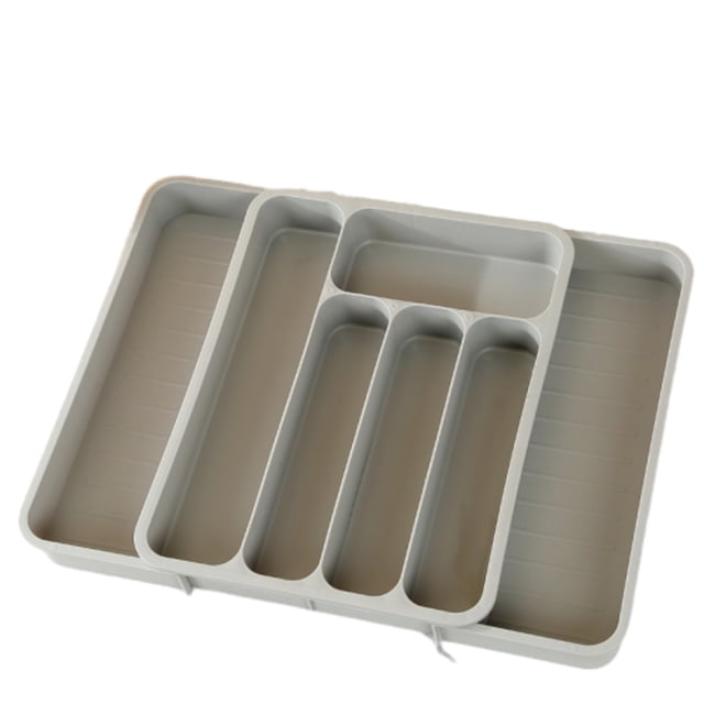 Silverware Tray for Drawer, 7-Compartment Expandable Cutlery Organizer for Kitchen Utensils and Tools