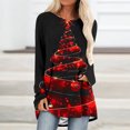 thumbnail image 2 of Pisexur Hauts de Noël pour Femmes Manches Longues Imprimé Vacances T-Shirt Mode Col Rond Chandail Décontracté Ample Automne Sortie, 2 of 5