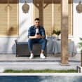 thumbnail image 2 of Outsunny Banc de Rangement en Osier 2-en-1 pour Patio avec Coffre de Rangement de 27 Gallons, Gris Foncé - Ensemble de 1, 2 of 10