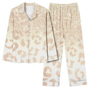 Women's Pajama Sets Women's Casual Long Sleeve Blouse Pants Pajamas Suit