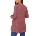 thumbnail image 2 of Innerwin Cardigan Sweater Long Sleeve Ladies Outwear Holiday Solid Color Soft Cardigans Red S, 2 of 3