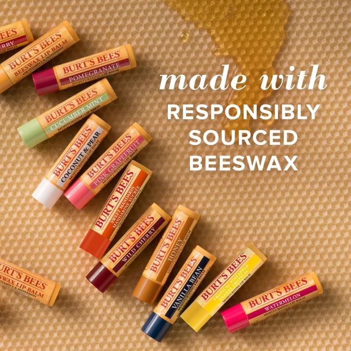 Burt‚Äôs Bees 100% Natural Origin Moisturizing Lip Balm, Original Beeswax with Vitamin E and Peppermint Oil 3 pack