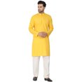 thumbnail image 1 of SKAVIJ Pyjama Kurta pour Hommes Ensemble Robe de Yoga en Coton à Manches Longues Gold XXL, 1 of 6