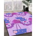 thumbnail image 3 of Ahgly Company Machine Washable Indoor Square Transitional Mauve Purple Area Rugs, 3' Square, 3 of 7