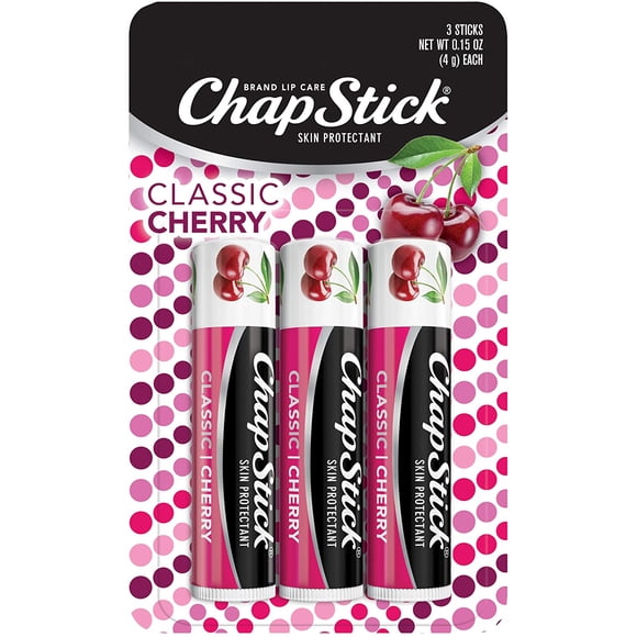 Chapstick Skin Protectant Lip Balm, Heals Dry and Chapped Lips, Classic Cherry Flavor, 1 Count, 0.15 Ounce