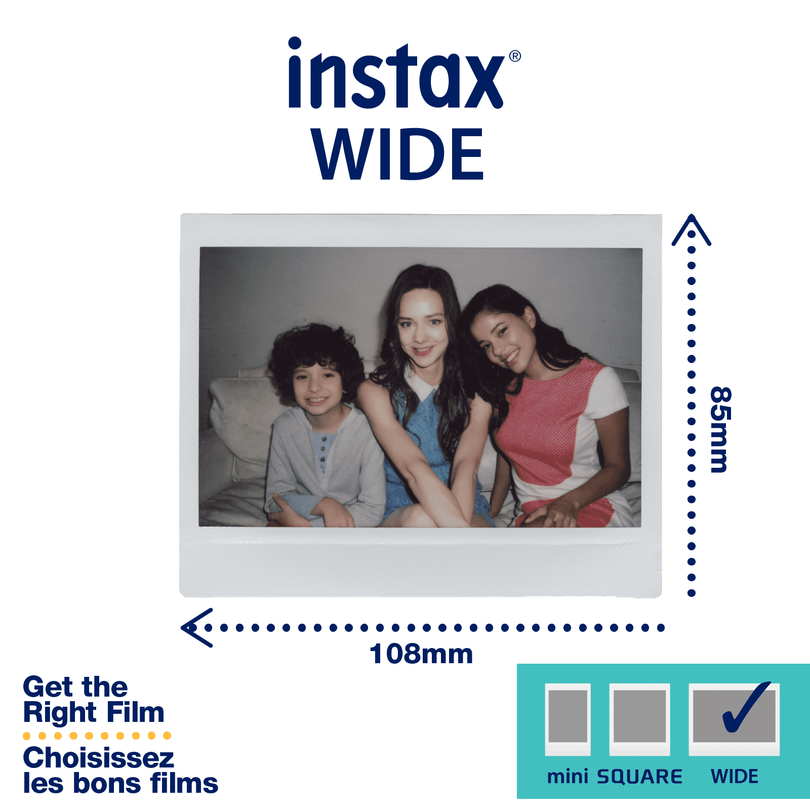 Ensemble de 2 paquets de films instantanés FUJIFILM instax WIDE (20 poses)