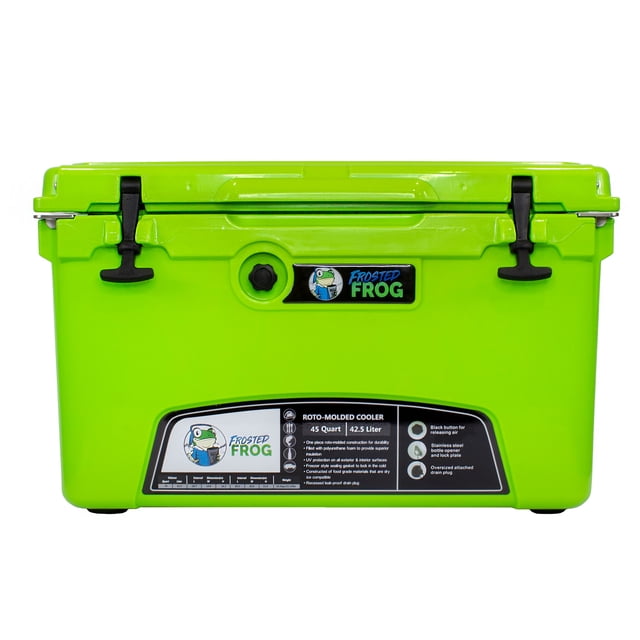 Frosted Frog 45 Quart Roto-Molded Commercial Grade Insulated Cooler, Green