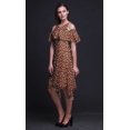 thumbnail image 3 of Bimba Red Floral Printed Womens Cold Shoulder Tunic Party Round Neck Shift Dress - Small, 3 of 6