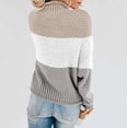 thumbnail image 4 of Hauts Boho pour Femmes Automne Hiver Femmes Tricot Agencement de Couleurs Col Rond Ample Décontracté Chandail Hauts Femmes Chandail Hauts S-67 Kaki TG, 4 of 4
