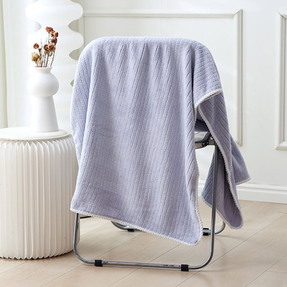 Suncoda Bath Towels, 1Pc Velvet Bath Towel Towel for Adult Daily Use At Home Absorbent Dry Hair Towel That Does Not Hair Beach Towel Strip Patterned Bath Towel, Towels for Bathroom
