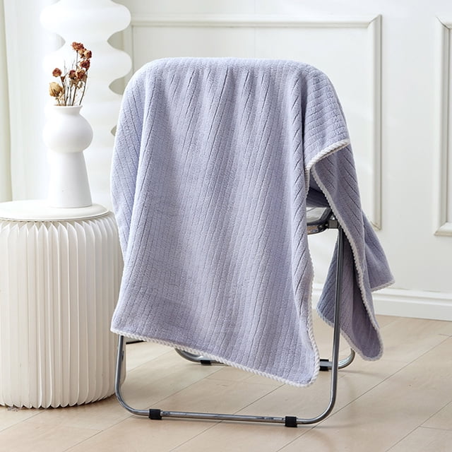 EGNMCR Bath Towels 1pc Coral Velvet Bath Towel Towel For Adult Daily Use At Home Absorbent Dry Hair Towel That Does Not Hair Beach Towel Strip Patterned Bath Towel a Bath