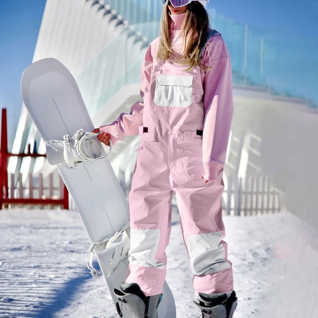 TIMIFIS Femmes et Hommes Snow Salopette Ajustable Pantalon Salopette Résistant à l'Usure Randonnée Escalade Pantalon de Ski Isolé avec Poches