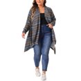 thumbnail image 1 of Agnes Orinda Women's Plus Size Cardigan Sweaters Lightweight Long Sleeve Open Front Knit Stripe Cardigans 3X Blue, 1 of 6