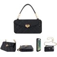 thumbnail image 4 of Wallet Case Compatible with iPhone, Pretty Luxury Bag Design, Purse Flip Card Pouch Cover Soft Silicone Case with Hand Holder Long Shoulder Strap(Black,iPhone 12 mini), 4 of 6