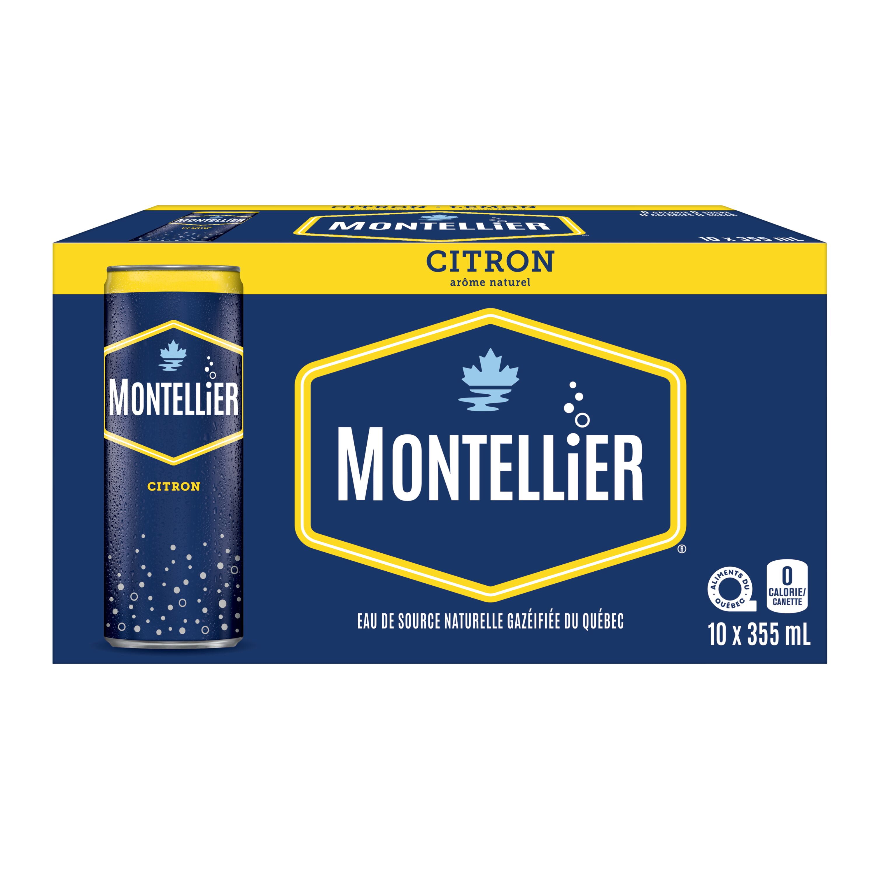Montellier Lemon Natural Spring Water 10 x 355 ml, Cans