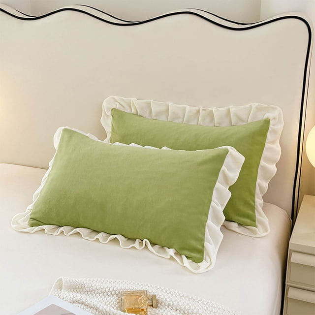 TopLLC Pillow Case Crystal Velvet Winter Pillowcase Solid Color Lace Pillowcase pillowcase pillowcase