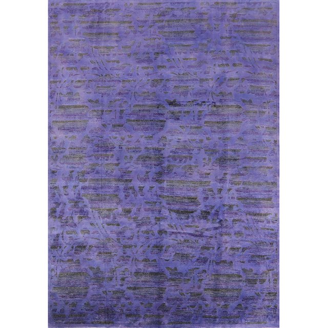 Ahgly Company Tapis d'Intérieur Lavables en Machine Rectangle Industriel Moderne Violet Clair, 2' x 5'