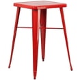 thumbnail image 1 of Flash Furniture Table de Bar Carrée en Métal de 28 Pouces en Rouge, 1 of 9