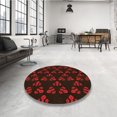 thumbnail image 4 of Ahgly Company Tapis d'Intérieur Ronds de Style Transitionnel Lavables à la Machine, Gris Minuit, 8 Pieds Rond, 4 of 7