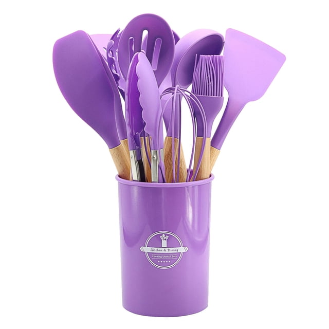 Rbaofujie Kitchen Tools Cooking Non-Stick Pan Storage Bucket Wooden Handle Kitchenware 12-Piece Kitchenware Set Kitchen Tools