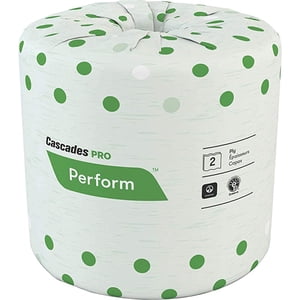 Cascades PRO Standard Toilet Paper, 336 Sheets Bathroom Tissue, 4" x 3.50", White 48 per Carton