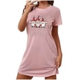 thumbnail image 1 of Levmjia Nuisettes en Coton pour Femmes à Manches Courtes, Vêtements de Nuit Doux d'Été, Confortables, Coupe Ample, Robe de Nuit Imprimée à Col Rond pour Grande Taille, Pyjamas Décontractés pour la Maison, 1 of 2