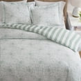 thumbnail image 3 of Martha Stewart Everyday 3-Piece Reversible Valley Floral Cotton Comforter Set, Green, King, 3 of 8