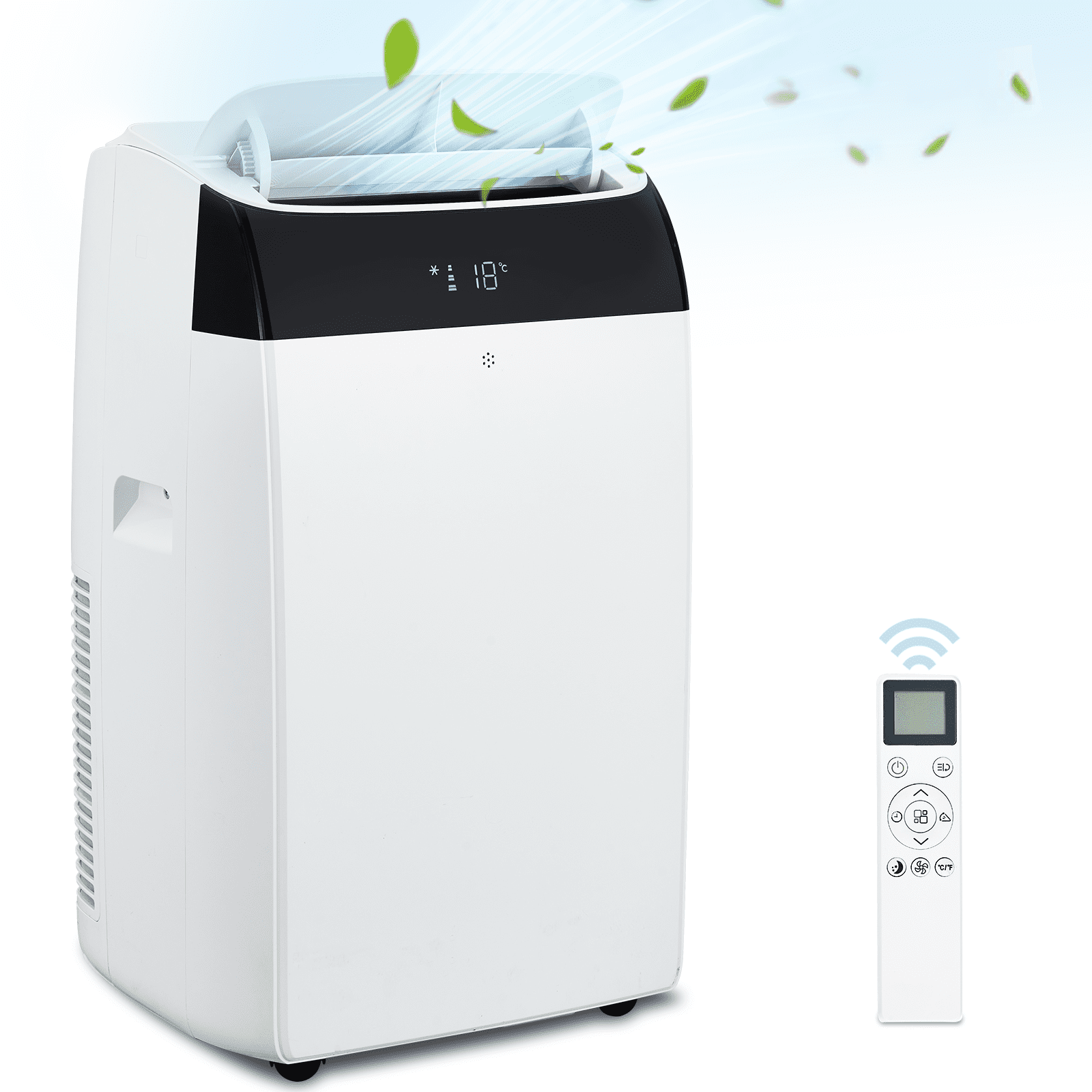 YUSAZENS Portable Air Conditioner 14000 BTU- 3-in-1 Free Standing- Remote- Cools 700 Sq.Ft- White