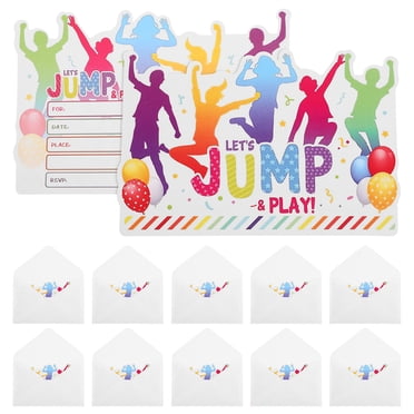 12 Sets Jump Theme Party Invitations Fun And Unique Birthday Invite Cards With Envelopes For Boys And Girls Kids Parties And Celebrations