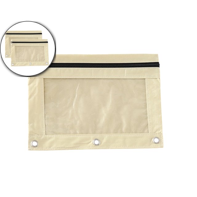 Dvruxg 2 Pcs Trousse à Crayons, Trousse à Crayons à Trois Trous Fermeture Éclair Simple Sac de Rangement de Documents en PVC Transparent, Trousse à Crayons Grande Capacité avec Fermeture Éclair Trousse de Reliure Transparente