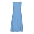 thumbnail image 5 of Pisexur Robe de Plage de Mode pour Femmes, Vacances d'Été, Couleur Unie, Sans Manches, Robe de Fête, Robe d'Été, Col Rond, Robes Décontractées pour Femmes, Fluide, Ligne A, Robe de Plage de Fête, Robes d'Été pour Femmes 2022, 5 of 5