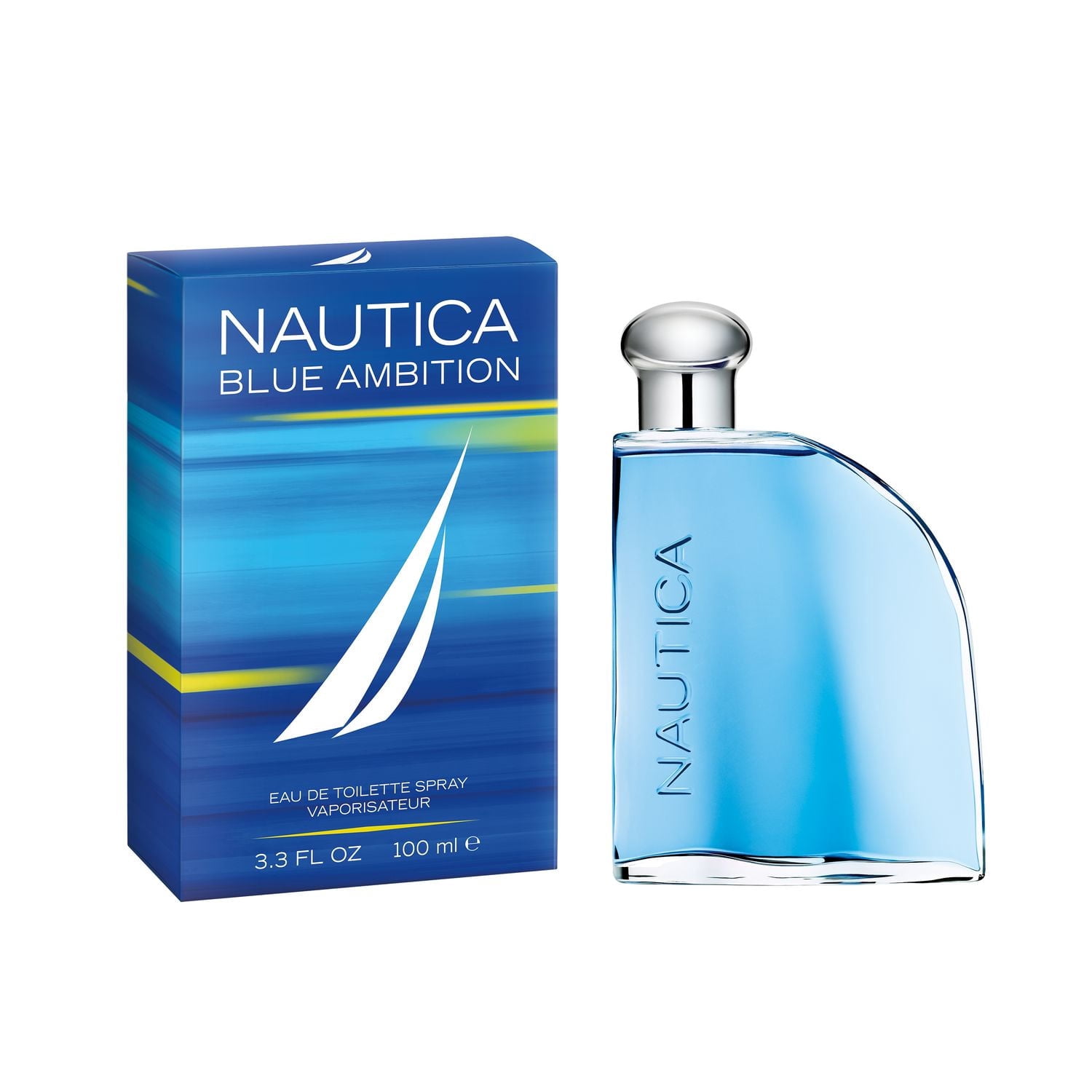 Nautica Blue Eau de toilette pour Homme, parfum frais et revigorant - Notes boisées et fruitées d'ananas, de nénuphar et de bois de santal, 100ml